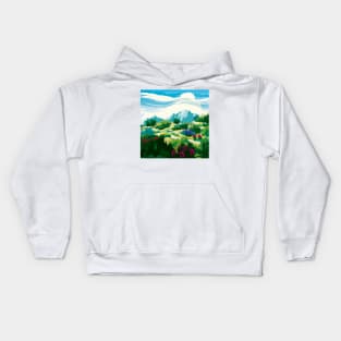 Colorful Mountain Landscape Kids Hoodie